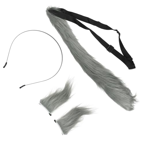 Homoyoyo Plüsch Fuchsohren und Langhaarig Cosplay Kostüm Zubehör für Halloween Party Bühnenauftritt Tierohren Haarreif Kreative Tierohren Haarband von Homoyoyo