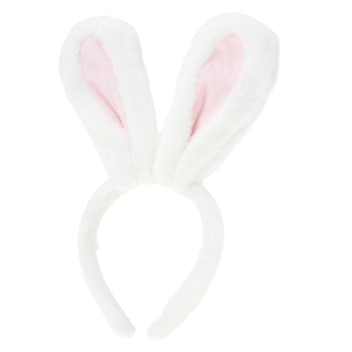 Homoyoyo Plüschiges Bunny Ear Haarband Cosplay Stirnband Leichtes Party Accessoire Mädchen Kopfschmuck Niedliche Hasenohren für Kostümfest Ostern Karneval von Homoyoyo