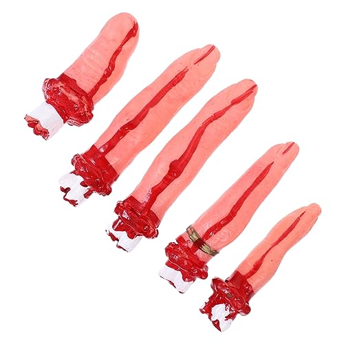 Homoyoyo Realistische Halloween Deko Blutige Fake Finger Teiliges Vinyl Requisiten für Party Horror Atmosphäre Langlebig und Flexibel für Haunted House Bühne und Halloween Kostüm Zubehör von Homoyoyo
