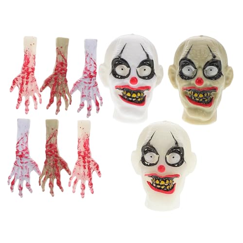 Homoyoyo Realistische Halloween Deko mit Abgetrennter Hand und Gruseligem Clownkopf DIY Horror Requisiten für Halloween Party Gruselige Streichhandschuhe und Fake Körperteile Vielseitig für Homoyoyo Realistische Halloween Deko mit Abgetrennter Hand und Gruseligem Clownkopf DIY Horror Requisiten für Halloween Party Gruselige Streichhandschuhe und Fake Körperteile Vielseitig für von Homoyoyo