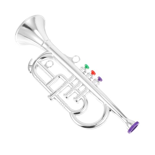 Homoyoyo Realistische Kindertrompete Trompetenmodell Silber Imitation Musikinstrument Lernspielzeug Frühe Musikerziehung Bühnenrequisite von Homoyoyo