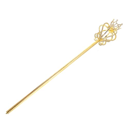 Homoyoyo Rhinestone Krone Feenstab Goldfarbenes Kostüm Zubehör für Mädchen Party Halloween Cosplay Bühnenaufführung von Homoyoyo
