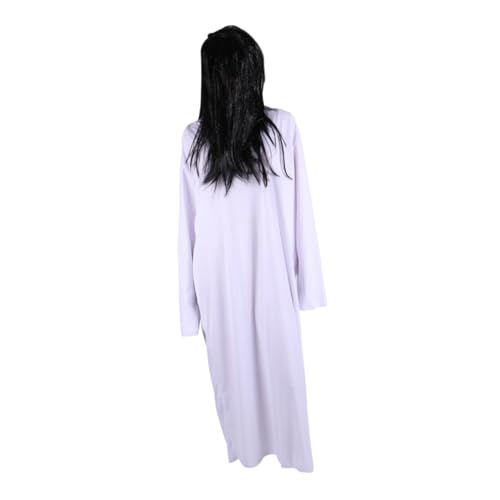 Homoyoyo Sadako Clothing Gruseliger Anzug Cosplay Kleid Weibliches Geisterkostüm Halloween Horror Kostüm Schreckliches Geisterkleid Halloween Partyzubehör Geisterbrautkleid Weißer von Homoyoyo