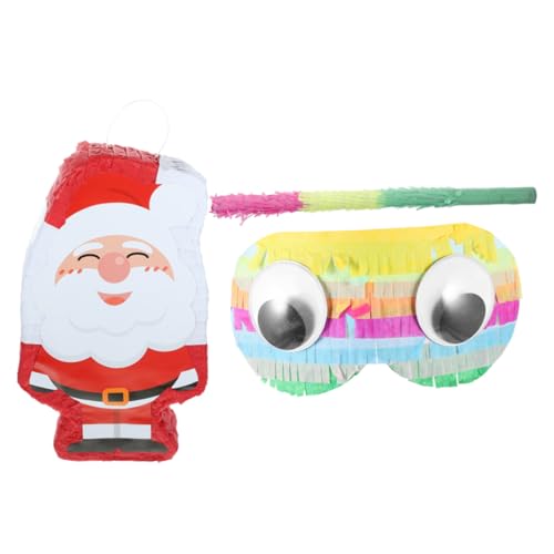 Homoyoyo Santa Claus Pinata Teilig mit und Augenbinde Gefüllte Partydekoration für Weihnachten Lustiges Spiel und Candy Pinata Deko für Kindergeburtstag und Festveranstaltungen von Homoyoyo