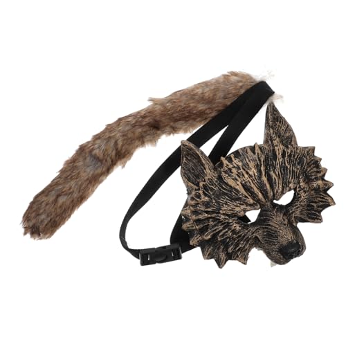 Homoyoyo Satz Wolf-Kostüm-Set tiermasken werwolf maske Verkleidungsmaske Realistische Wolf Maske Halloween-Maske halloween masken Wolfsschädelmaske Halloween-Gesichtsmaske Strigoi Golden von Homoyoyo