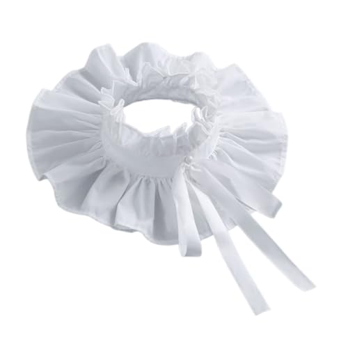 Homoyoyo Schal Renaissance Ruff Collar Trachtenkragen Fake-Kragen abnehmbar gefälschter Rüschenkragen falscher Hemdkragen Frühlingszierkragen Abnehmbarer gefälschter Kragen Polyester Weiß von Homoyoyo