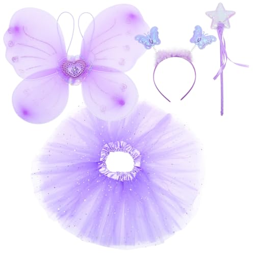 Homoyoyo Schmetterlingsflügel Kinderkostüm Set mit Tüllrock und Haarreif Leichter Umhang Atmungsaktives Mesh Komfortabel für Mädchen Karneval und Geburtstag Homoyoyo Schmetterlingsflügel Kinderkostüm Set mit Tüllrock und Haarreif Leichter Umhang Atmungsaktives Mesh Komfortabel für Mädchen Karneval und Geburtstag von Homoyoyo