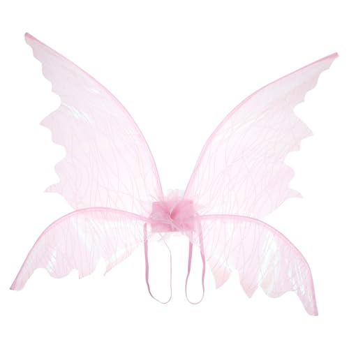 Homoyoyo Schmetterlingsflügel Leichtes Kostüm Flügel Accessoire für Party Festival Bühnenauftritt Rosa Flügel mit Trägern für Mädchen von Homoyoyo
