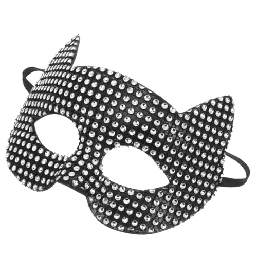 Homoyoyo Schwarze Maske mit Strasssteinen Leicht und Dekorative Kostüm Maske für Halloween Karneval Maskenbälle und Partyzubehör Geeignet für Erwachsene und Verkleidungen von Homoyoyo
