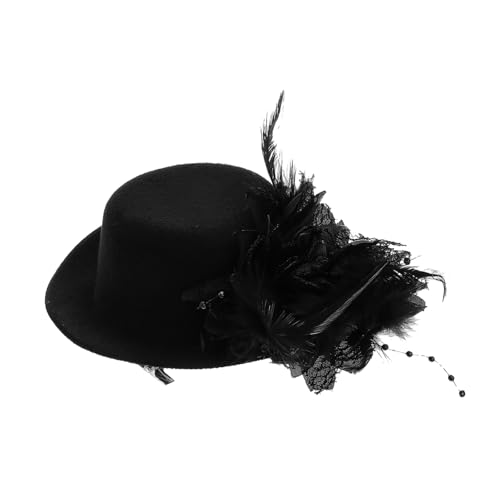Homoyoyo Spitze Blume Haarspange Hochzeitshaarschmuck Für Frauen Haarspangen Spitze Kopfbedeckung Party-kopfbedeckung Formale Haarnadel Bobby Pins Party Haarclip Feder Schwarz von Homoyoyo