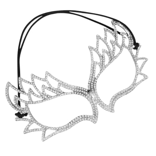 Homoyoyo Strass-maske Masken Halloween-poncho Frauen Horror Kostüm Dekorationen Geführtes Halloween Maskerade Fiesta Gesicht Halloween-party Verkleiden Schmücken Silver Zinklegierung von Homoyoyo
