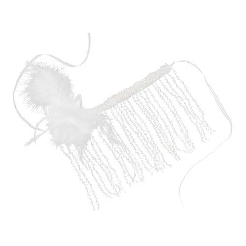 Homoyoyo Tassel Maske für Damen Mysteröser Punk Masquerade Gesichtsmasken für Halloween Partys Gothic Accessoire mit Weißen Federn für Rave Kostümpartys von Homoyoyo