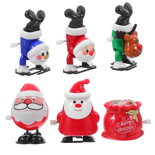 Homoyoyo Teiliges Weihnachts Wind Up mit Santa Schneemann und Rentier Lustige Mechanische Party Goodie Bag Füller Kleine Tragbare Desktop Deko von Homoyoyo