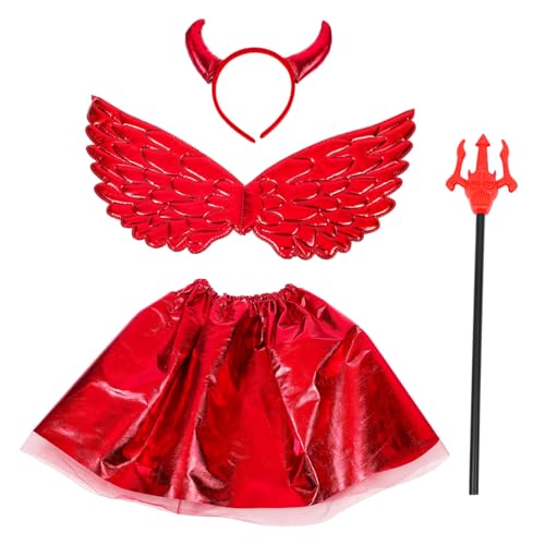 Homoyoyo Teufel Kostüm Für – Halloween Tutu Rock - Teufel Horn Haarreif - Dreizack Und Flügel Für Unvergessliches Cosplay Und Gruselige Feiern Perfekt Für Kleine Teufelchen Homoyoyo Teufel Kostüm Für – Halloween Tutu Rock - Teufel Horn Haarreif - Dreizack Und Flügel Für Unvergessliches Cosplay Und Gruselige Feiern Perfekt Für Kleine Teufelchen von Homoyoyo