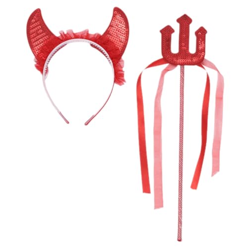 Homoyoyo Teufelshörner Stirnband mit Glitzerhorn und Zauberstab Requisit Rotes Teiliges Halloween Haarband für Kinderparty und Kostüm Langlebig Formstabil Sichere Materialien Homoyoyo Teufelshörner Stirnband mit Glitzerhorn und Zauberstab Requisit Rotes Teiliges Halloween Haarband für Kinderparty und Kostüm Langlebig Formstabil Sichere Materialien von Homoyoyo
