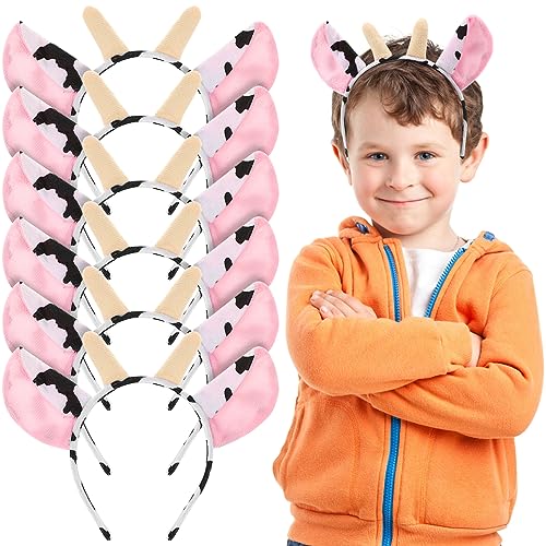 Homoyoyo Tier-Stirnband gefüllt mit Kuh-Aufdruck, Hörner und Ohren, Cosplay-Kostüm-Zubehör, Make-up, Stirnbänder, Kuhohren-Haarband, Party-Stirnband, Party-Kopfschmuck für Erwachsene und Kinder, 6 Homoyoyo Tier-Stirnband gefüllt mit Kuh-Aufdruck, Hörner und Ohren, Cosplay-Kostüm-Zubehör, Make-up, Stirnbänder, Kuhohren-Haarband, Party-Stirnband, Party-Kopfschmuck für Erwachsene und Kinder, 6 von Homoyoyo
