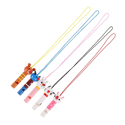 Homoyoyo Tiergeformte Holz Pfeifen - 5 Stück Party Noisemakers Für Geburtstag - Karneval Und Sportevents Bunte Spielzeuge Für Fröhliche Feiern Und Jubel von Homoyoyo