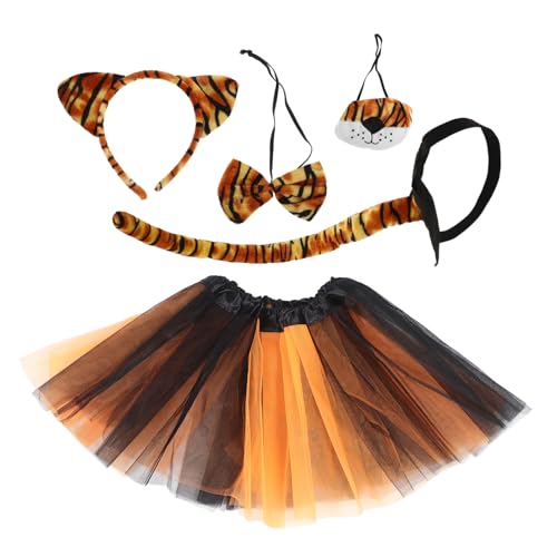Homoyoyo Tiger Kostümset Tigerschwanz Tigerkostüm Für Plüsch Tierohren Stirnband Tiger Stirnband Und Tigerkostüm Für Tigerohren Stirnband Tigerkostüm Aus Stoff von Homoyoyo