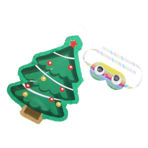 Homoyoyo Traditionelle Weihnachtsbaum Piñata aus Papier Leicht Dekorativ mit Augenbinde Teiliges Partyspiel für Weihnachten Familienfreude Partybeschäftigung von Homoyoyo