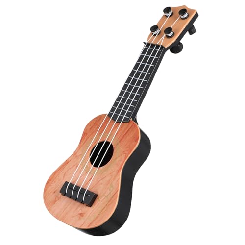 Homoyoyo Ukulele Kunststoff Miniatur Gitarrenmodell Musikinstrument für Frühe Musikalische Früherziehung Realistische Saiten Vibrante Klänge Hand Auge Koordination Gelb von Homoyoyo