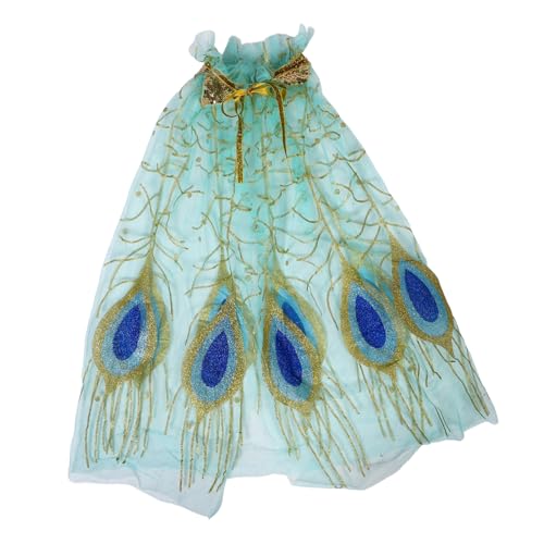Homoyoyo Umhang aus Federnetz Vogelanzug-Umhang Prinzessin Umhang Netzumhang für Leichtes Cape Aufführungs Cape Cape-Schal für Umhänge für Mädchen verkleiden Nylon Light Green von Homoyoyo