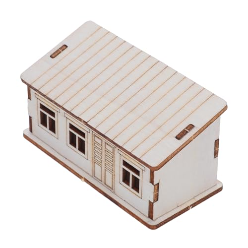 Homoyoyo Unfertiges Miniatur-holzhaus Bausatz zum Bemalen Kleines Holzhaus Modell DIY Holzblockhütte Stabile Holzkonstruktion Vielseitige Dekoration für Weihnachten und Innenbereich von Homoyoyo