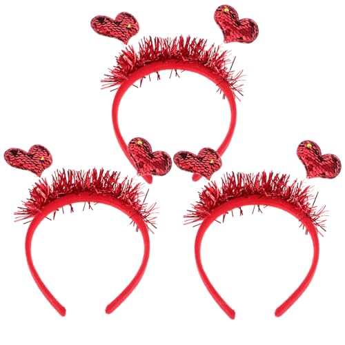 Homoyoyo Valentinstag Stirnband mit Herzform Teiliges Love Hairband für Hochzeit Party Foto Requisiten Modischer Haarschmuck für Festlichkeiten und Geburtstage von Homoyoyo