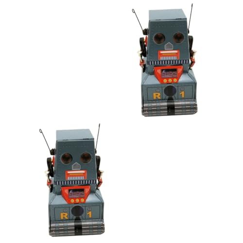 Homoyoyo 2stücke Tank Roboter Spielzeug Aus Blech Nostalgisches Aufziehspielzeug Für Sammler Fotorequisit Und Für Besondere Anlässe von Homoyoyo