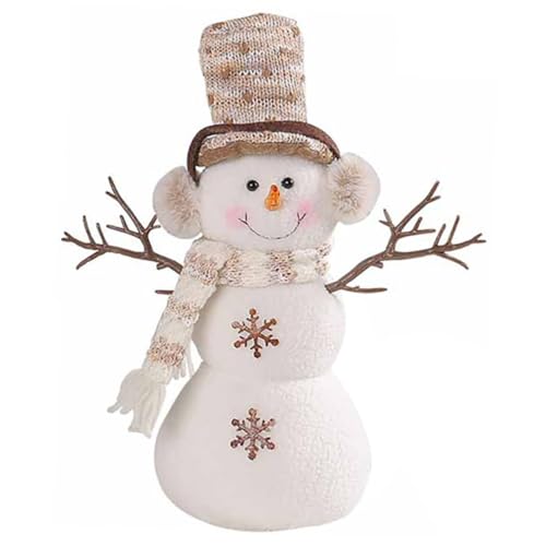 Homoyoyo Weihnachtlicher Schneemann Dekofigur mit Hut Kreative Tischdekoration für Party und Wohnzimmer Detailreiches Ornament für Festliche Szenen und Weihnachtsstimmung von Homoyoyo