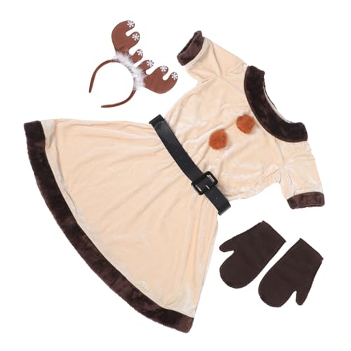 Homoyoyo Weihnachtliches Elch Kostüm Damen Cosplay Outfit für Halloween Karneval Party Erwachsene Weiches Material Festliche Verkleidung Bühnenauftritt von Homoyoyo