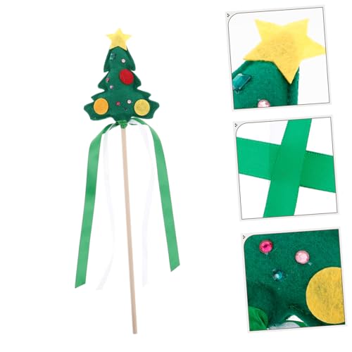 Homoyoyo Weihnachtsfeenstab mit Stabilem Holz und Handgehaltene Weihnachtsbaum Form Sicheres Festtags Zauberstab Kostüm für Party Dekoration und Verkleidung von Homoyoyo