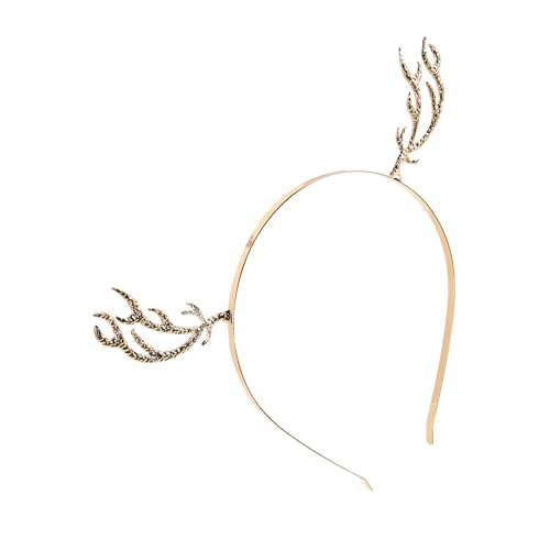 Homoyoyo Weihnachtsgeweih Stirnband Kuh-tierkostüm Goldener Hirsch Kuhohren Kostüm Für Erwachsene Halloween Stirnband Bauernhoftierkostüme Für Erwachsene Halloween-kuh Tierohren Legierung von Homoyoyo