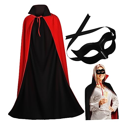 Homoyoyo Wendbarer Vampir Umhang Mit Stehkragen Und Halloween Maske – Ideales Kostüm Für Herren Zur Maskerade Oder Halloween Feier Schwarz Und Rot Homoyoyo Wendbarer Vampir Umhang Mit Stehkragen Und Halloween Maske – Ideales Kostüm Für Herren Zur Maskerade Oder Halloween Feier Schwarz Und Rot von Homoyoyo