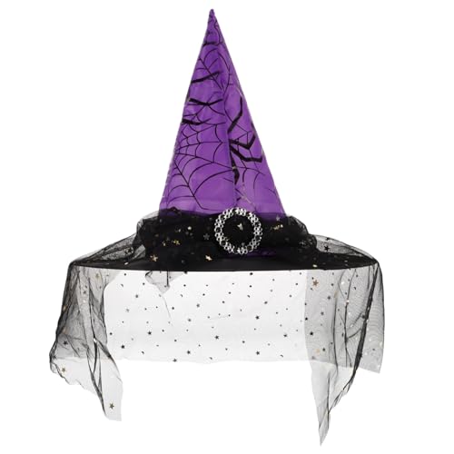 Homoyoyo Witch Hat Halloween Damen Hexenhut mit Breiter Krempe Gothic Cosplay Partyhut für Halloween Kostüm Zubehör Spitzen Design für Festival und Verkleidung Homoyoyo Witch Hat Halloween Damen Hexenhut mit Breiter Krempe Gothic Cosplay Partyhut für Halloween Kostüm Zubehör Spitzen Design für Festival und Verkleidung von Homoyoyo