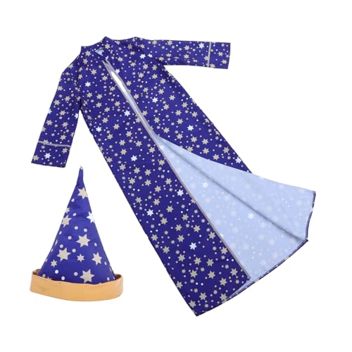 Homoyoyo Halloween-zaubererkostüm Für Kinder Zaubererrobe Und Hut-Set Gemusterter Umhang Für Jungen Und Mädchen Robustes Polyester Zum Verkleiden Homoyoyo Halloween-zaubererkostüm Für Kinder Zaubererrobe Und Hut-Set Gemusterter Umhang Für Jungen Und Mädchen Robustes Polyester Zum Verkleiden von Homoyoyo