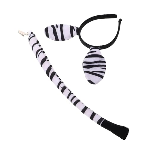 Homoyoyo Zebra Kostüm set mit Weichem Langlebigem Tierohren stirnband Verstellbar für Erwachsene für Halloween Karneval Fasching Rollenspiele und Gruppendress up Events von Homoyoyo