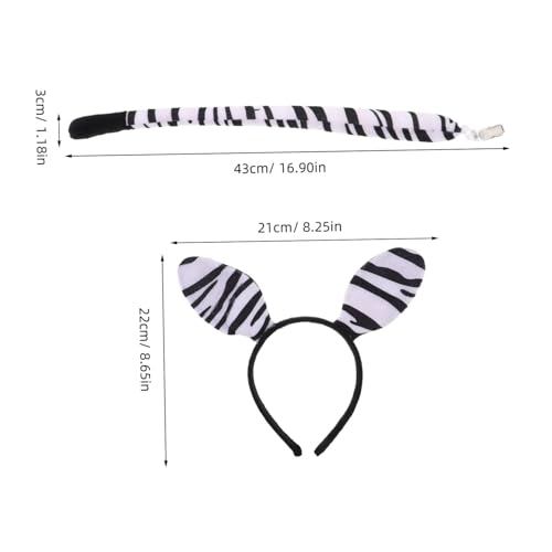 Homoyoyo Zebra Ohren Haarreif Set Tierkostüm Accessoire Weiches Material Komfortabel Für Fasching Karneval Geburtstag Halloween Verkleidung von Homoyoyo