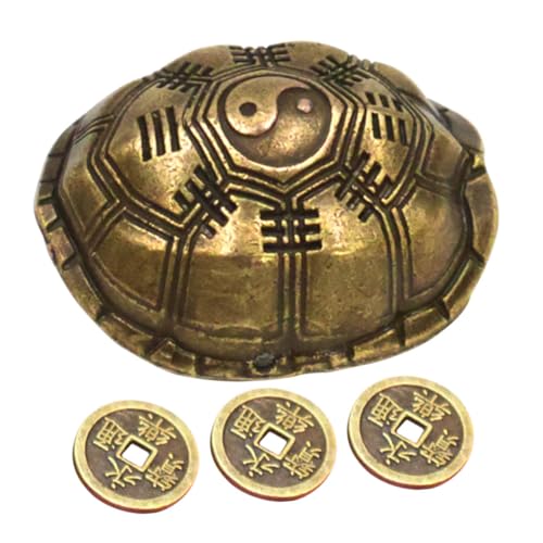 Homoyoyo Zinklegierung Divinationsspiel Schildkrötenpanzer Glücksfigur Vintage Chinesisches Glücksbringer Dekoration für Familie Tempel Büro Geeignet von Homoyoyo