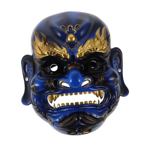 Homoyoyo der Vermögensmaske Halloween Scary Maske realistische Halloween-Maske Realistische Gesichtsmaske Realistische Maske realistische Kopfbedeckung Kostüm Harz Blue von Homoyoyo