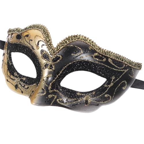 Homoyoyo halbe Gesichtsmaske Halloween beängstigende Masken Halloween geführt Skelett Rätsel Zombie Maskerade Masken Halloween-Maskenstütze Halbmaske Plastik Black von Homoyoyo