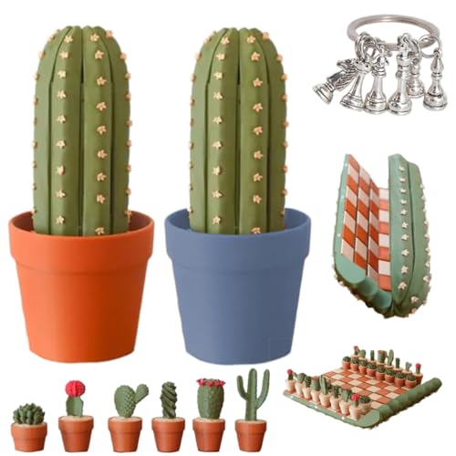 Cactichess-Kaktus-Schachbrett-Set, Magnetisches Roll-up-reiseschach-Set mit Kakteen-Motiven, 3D-gedruckte Tragbare, Fortgeschrittene Figuren mit Kaktus-Motiven, Sukkulenten-schachspiel Cactichess-Kaktus-Schachbrett-Set, Magnetisches Roll-up-reiseschach-Set mit Kakteen-Motiven, 3D-gedruckte Tragbare, Fortgeschrittene Figuren mit Kaktus-Motiven, Sukkulenten-schachspiel von Homtrator