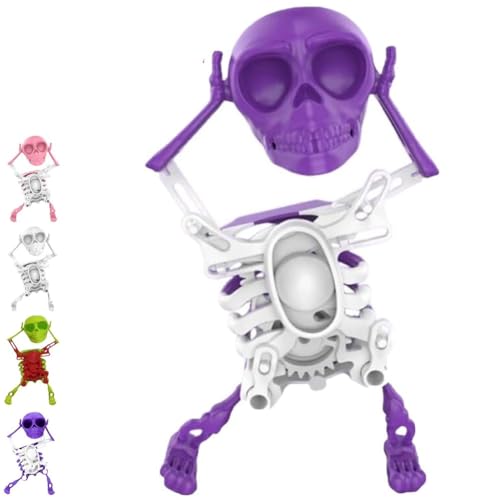 Das Tanzende Skelett, Das Die Show Stiehlt! Das Gruselige, Schwingende Skelett, 3D-Skelett Für Aufziehen Auf Dem Schreibtisch Mit Schwingendem Uhrwerk Für Die Halloween-Schreibtischdekoration(Purple) Das Tanzende Skelett, Das Die Show Stiehlt! Das Gruselige, Schwingende Skelett, 3D-Skelett Für Aufziehen Auf Dem Schreibtisch Mit Schwingendem Uhrwerk Für Die Halloween-Schreibtischdekoration(Purple) von Homtrator