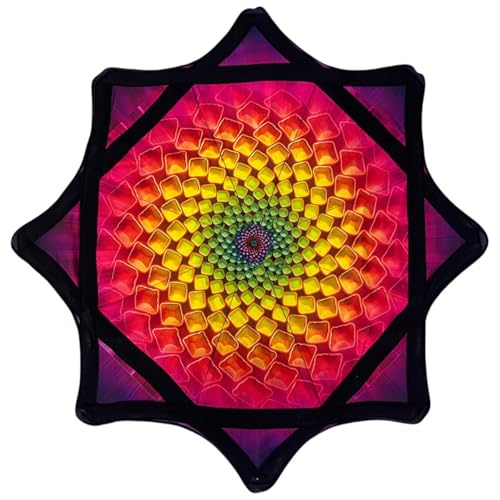 Flowstar Spinning Cloth for Anfänger, 24 Zoll Flow Star Spinning Cloth, Leicht Zu Drehendes, Seitlich Bedrucktes, Rotierendes Jonglierspielzeug Mit Fingerspitzen, Langlebiges, Lustiges Spielzeug von Homtrator