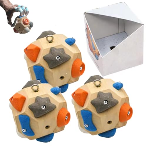 Homtrator Handgefertigter Boulderblock – Bauen Sie Kraft Und Präzision Auf, Boulderball Simuliert Klettergriffe An Felswänden, Einfacher Kletterball, 3D-Trainingsblöcke for Kletterfähigkeiten von Homtrator