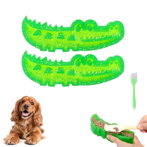 Homtrator Krokodil Für Kauen Und Apportieren, Langsamfütterer Für Hunde Aus Silikon, Futter-Puzzle-Spielzeug Für Hunde, Leckerli-Spender-Spielzeug Zur Beschäftigung, Zahnreinigung, Für Große von Homtrator