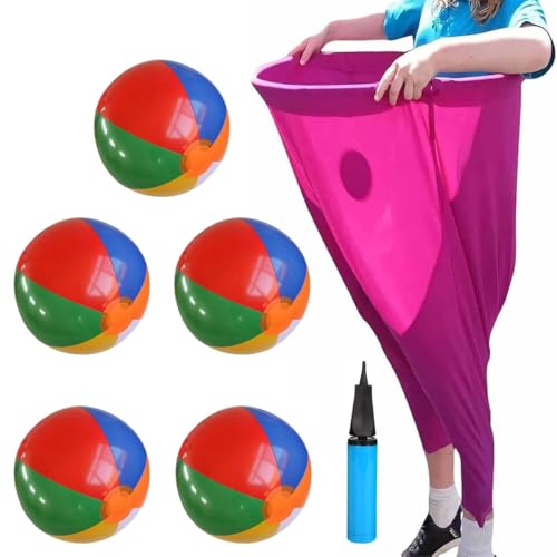 Homtrator Oma-Hosen-Hofspiel, Oma-Hosen-Outdoor-Spiel mit Hüpfbällen, riesige Wurfspiele for die Freizeit im Freien, Team-Staffel-Familientreffen-Party-Feldparty-Spielset von Homtrator