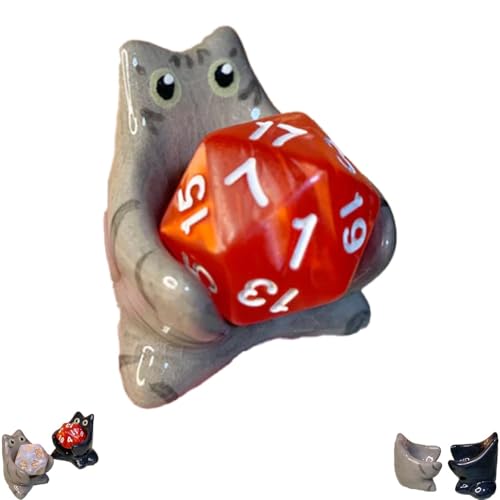 Homtrator Würfelwächter-Katze – Ihr Glücksbringer für den Tisch, tragbarer Würfelhalter, geeignet für Tischspiele, Rollenspiele und andere Würfelspiele, geeignet für Sammeln von Homtrator