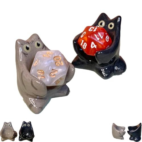 Homtrator Würfelwächter-Katze – Ihr Glücksbringer für den Tisch, tragbarer Würfelhalter, geeignet für Tischspiele, Rollenspiele und andere Würfelspiele, geeignet für Sammeln von Homtrator