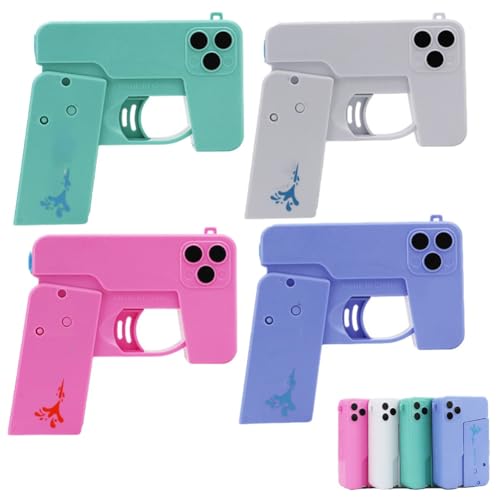 Homtrator Zusammenklappbarer Handy-Wasserpistolenmodus, Spielzeug-Wasserpistole for Kinder, Erwachsene, Jungen Und Mädchen, Zusammenklappbare Handyhülle, Tragbares Modell, Doppeldüse(4 Color) von Homtrator
