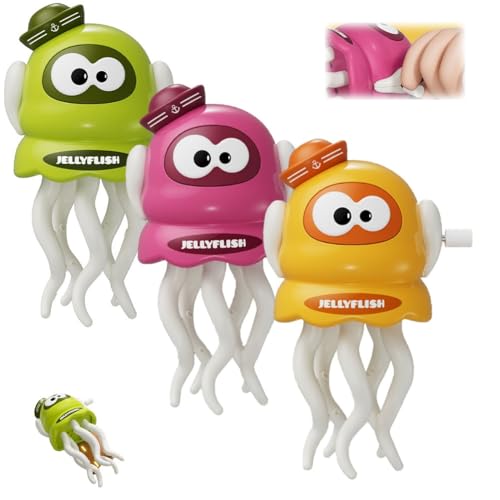 Magic Dancing Jellyflish, Crawling Octopus Toy, Crazy Wiggly Wonder Smart Automatic Obstacle Sensor Toys, Clockwork Design Smart-Tentacle Robotic Pet Toy Indoor Interactive(3PCS) von Homtrator